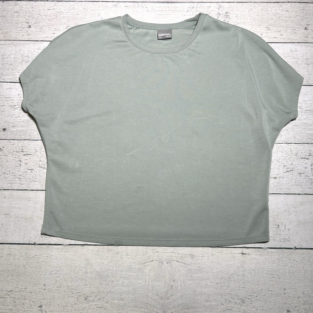 32 Degrees Cool Womens Short Sleeve Activewear Shirt Sage Green XL